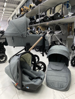 Коляска детская MOWBaby "ZOOM"PU (3в1) RA087 Gold Grey