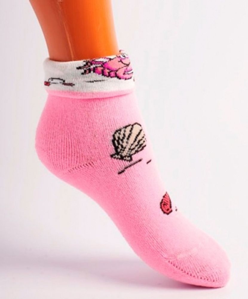 С419 Светло-серый меланж/светло-розовый носки детские