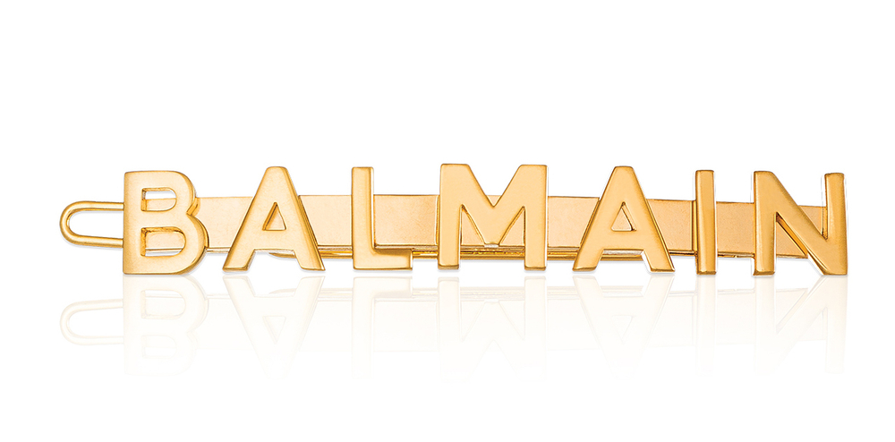 Заколка для волос в виде фирменного логотипа Balmain из коллекции весна-лето 2020