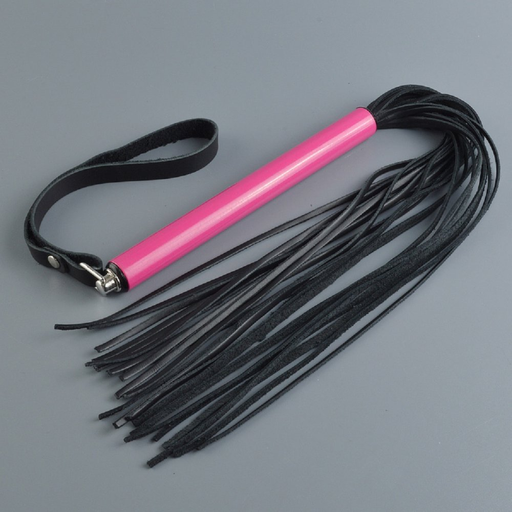 Плеть Sitabella черная кожа розовая рукоять 47 см