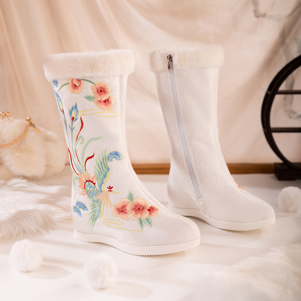 ABCFJG Stretch & Sock Boots Women"s White Red