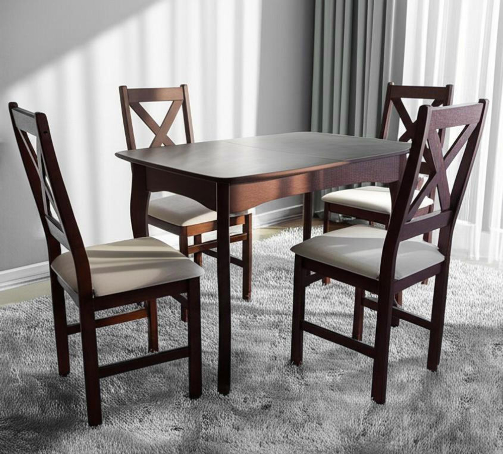 Стул CROSSMAN NEW, Многослойный березовый шпон, 41х40x100 см, cappuchino/велюр бежевый
