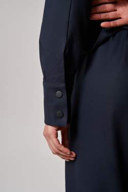 Рубашка-жакет укороченная синяя