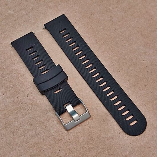 Ремешок Premium 20 мм силиконовый для Garmin Forerunner 55/245/645, Venu, Venu Sq, Venu 2 Plus, Vivoactive 3, Vivomove быстросъемный (Черный)