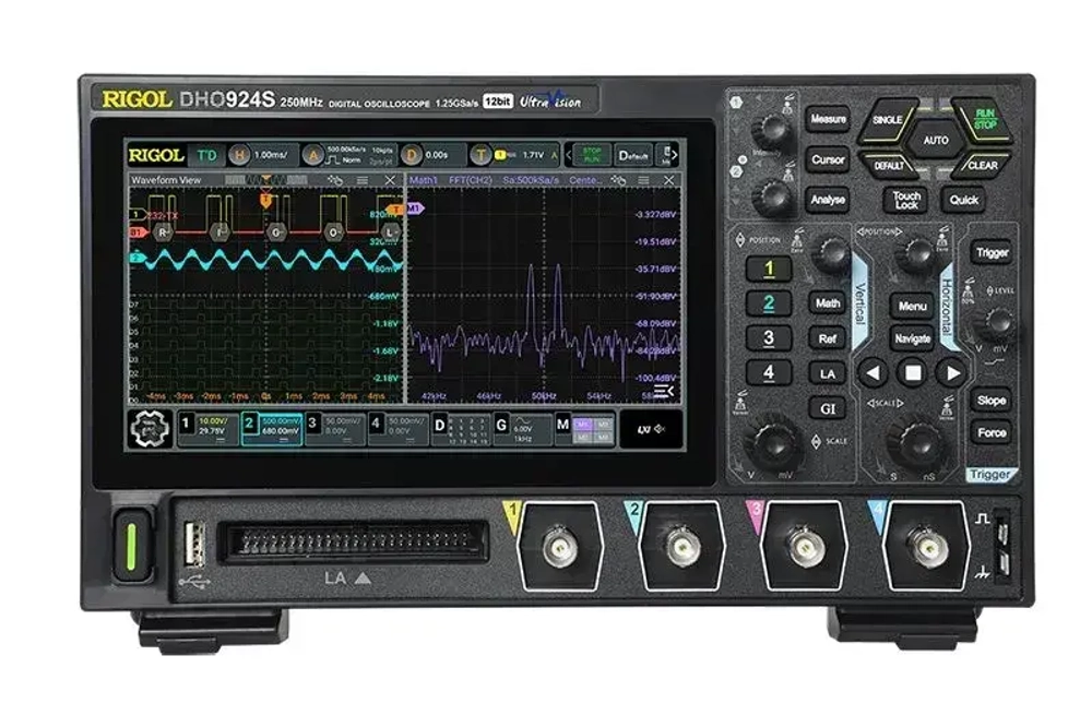 RIGOL DHO924S 4-канальный цифровой осциллограф с частотой 250 МГц, 12 бит, 1,25 ГГц/сек, глубина 50 Мбит/с