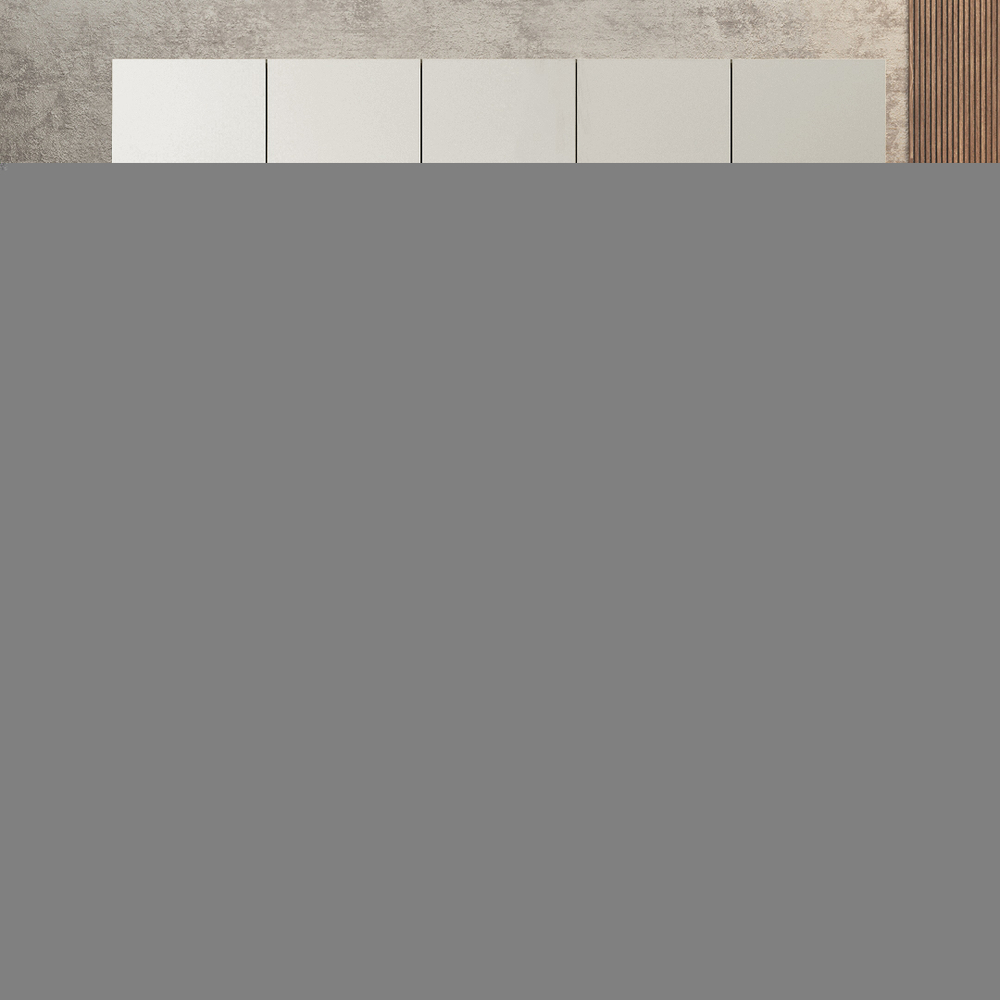 Шкаф Агератум МДФ четырехсекционный с антресолью и стеллажом Лайн флай (0,27) А10029 матовая - Орех Экко 9459  260*60*240