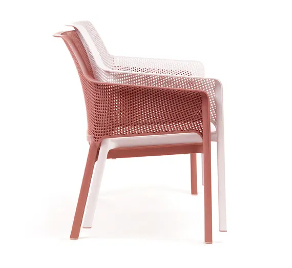 Уличный пластиковый диван Net Bench коралловый