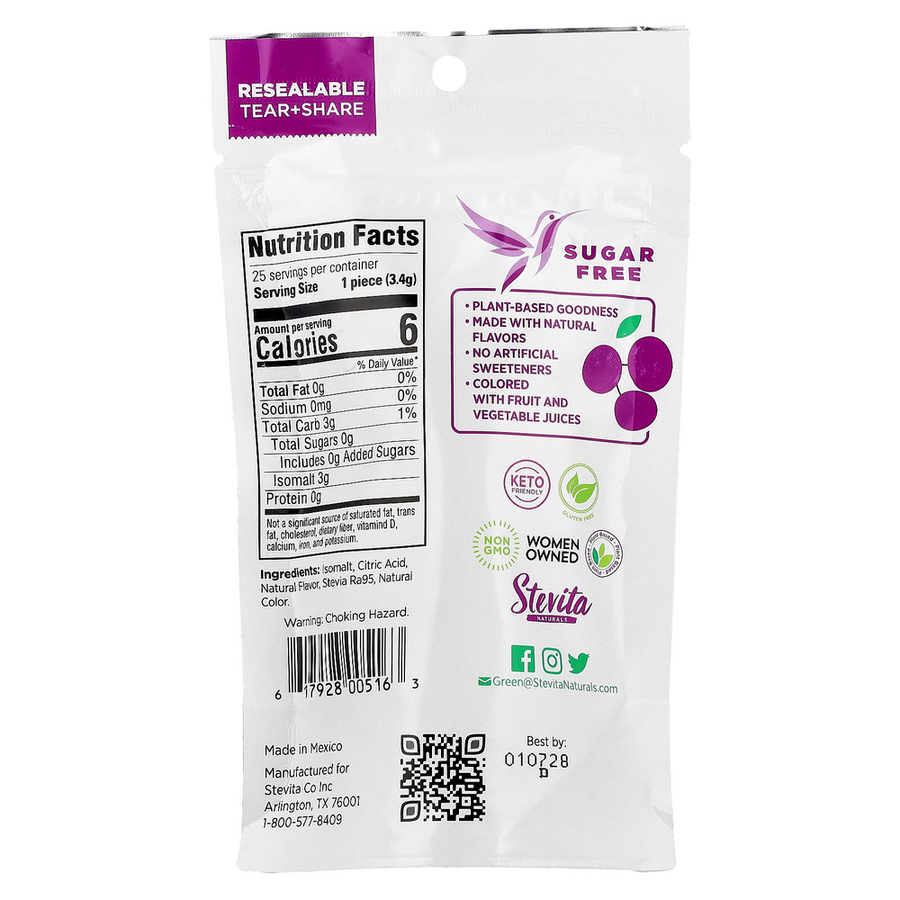 Stevita Naturals, Naturals, леденцы без сахара, со вкусом винограда, 85 г (3 унции)