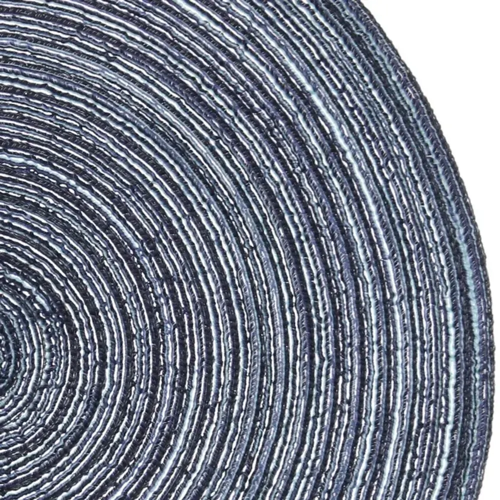 Салфетка на стол 38см плетеная «Круги» синий