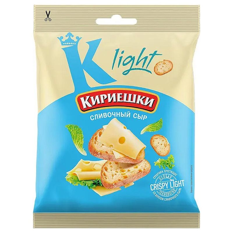 Кириешки Light пшеничные со вкусом Сливочного сыра 33 гр/шт 50 шт/кор