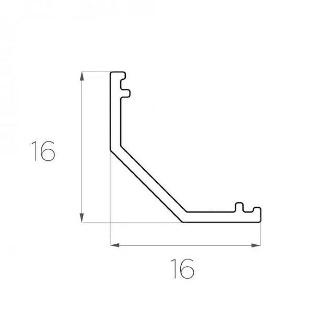 Угловой алюминиевый профиль 1616