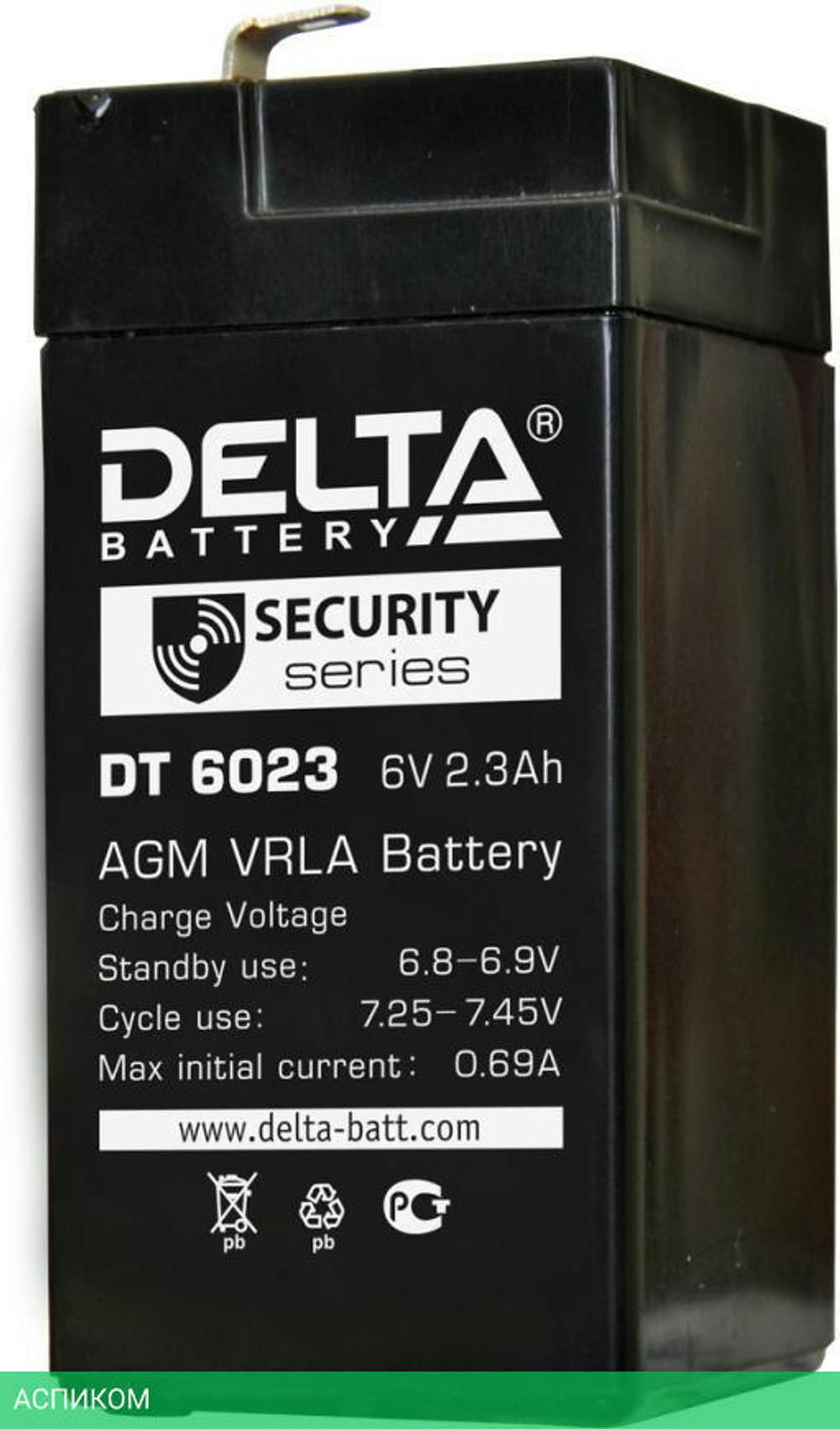 Аккумулятор для ИБП Delta 6V/2.3Ah (DT 6023)
