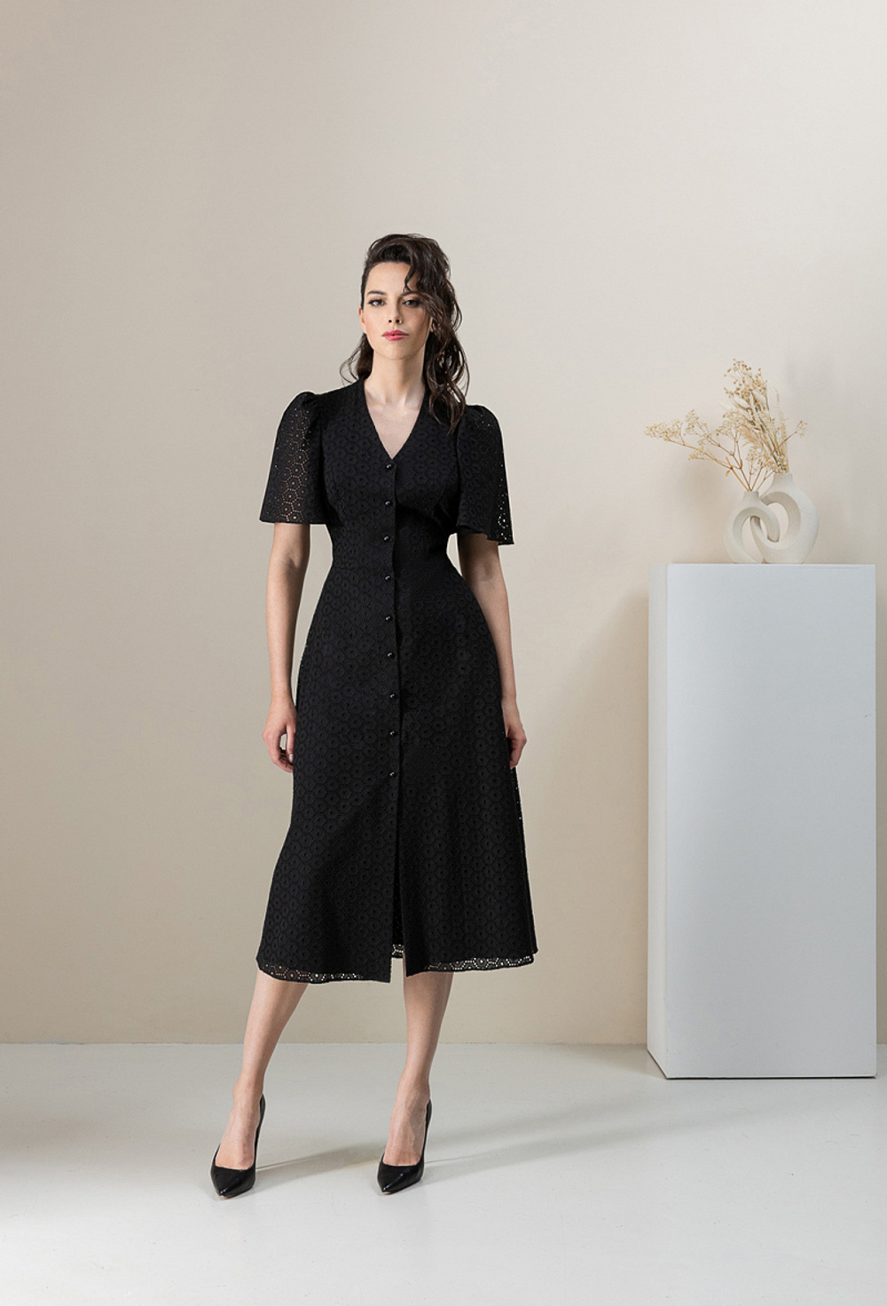 Хлопковое платье черное 06-03-23 SS