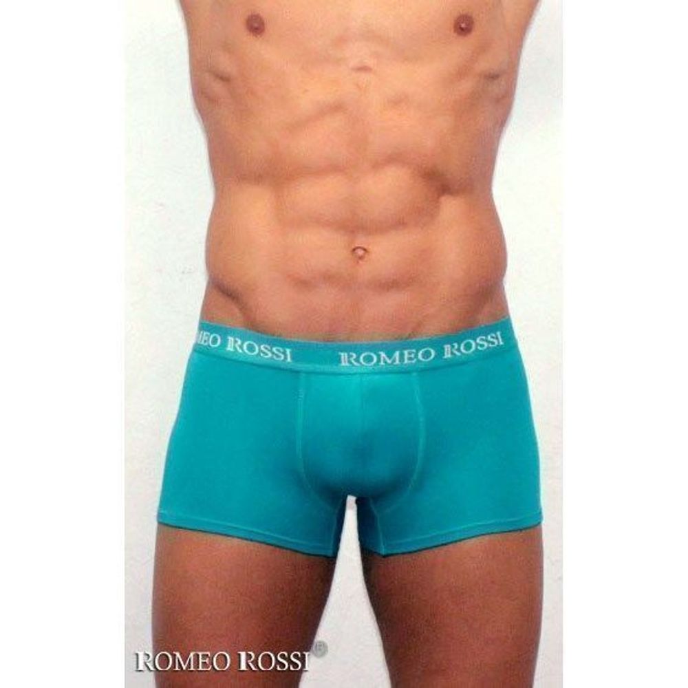Мужские трусы боксеры c резинкой Romeo Rossi бирюзово-зеленые RR6005-07