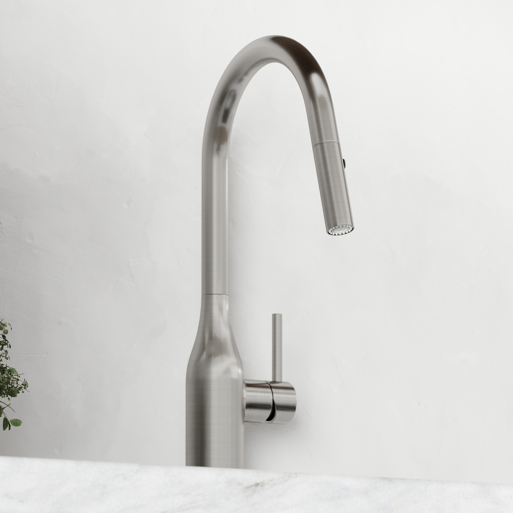 Смеситель для кухни Sancos Grand с вытяжным изливом, цвет нержавеющая сталь, арт. SC4002BNG