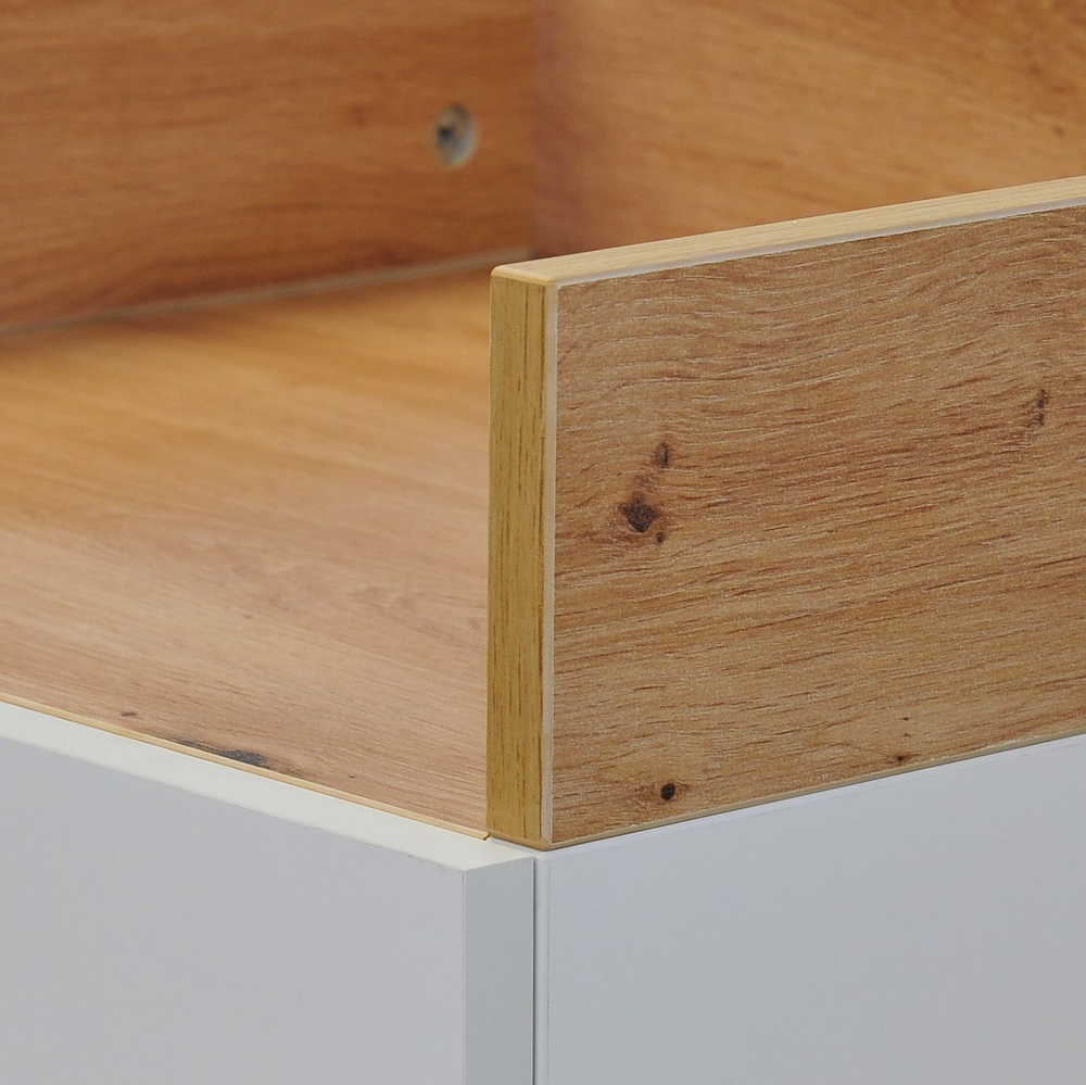 Комод, 90х42х80, Меламин, 2 двери, парящая тумба с нишей, белый/артизан, Dipriz