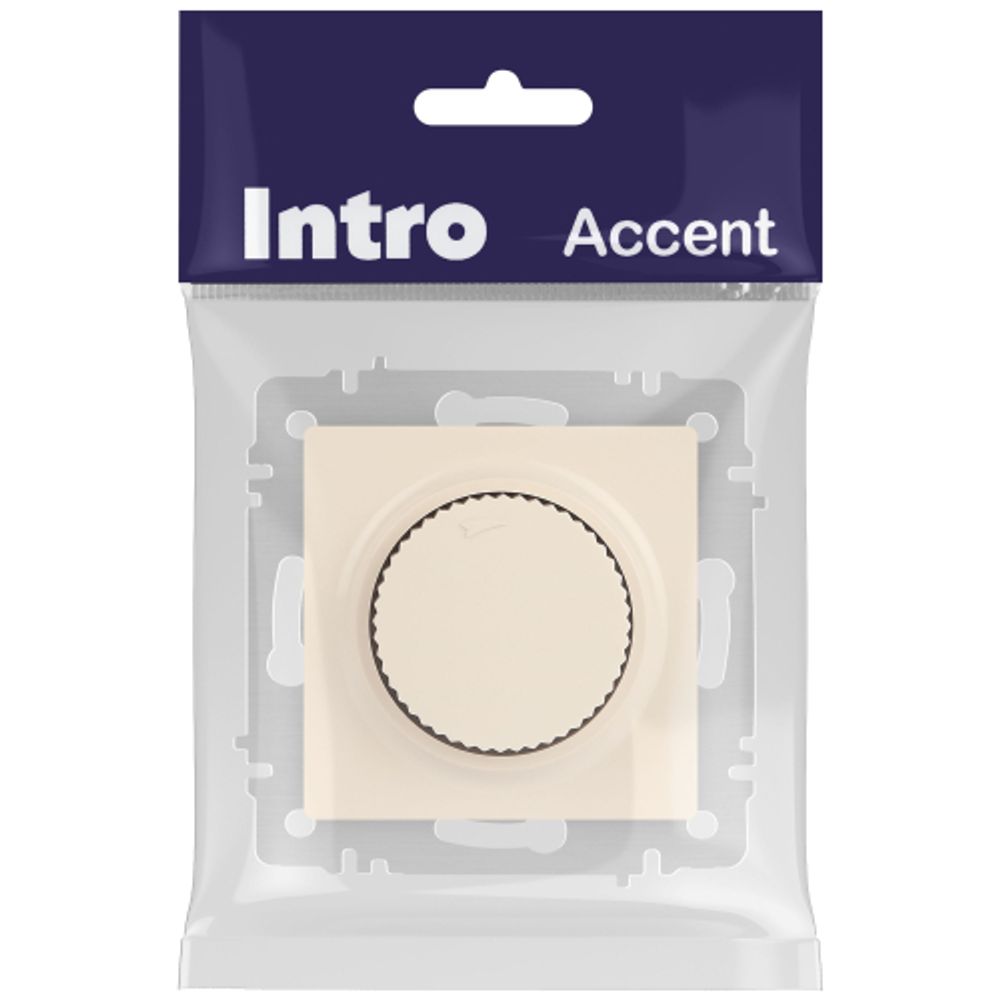 Светорегулятор Intro Accent 6-401-02 поворотный, 600Вт 230В, IP20, СУ, слоновая кость