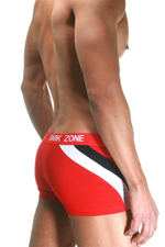 Красные трусы-боксеры с цветными вставками по бокам (Размер: L) (Цвет: красный)