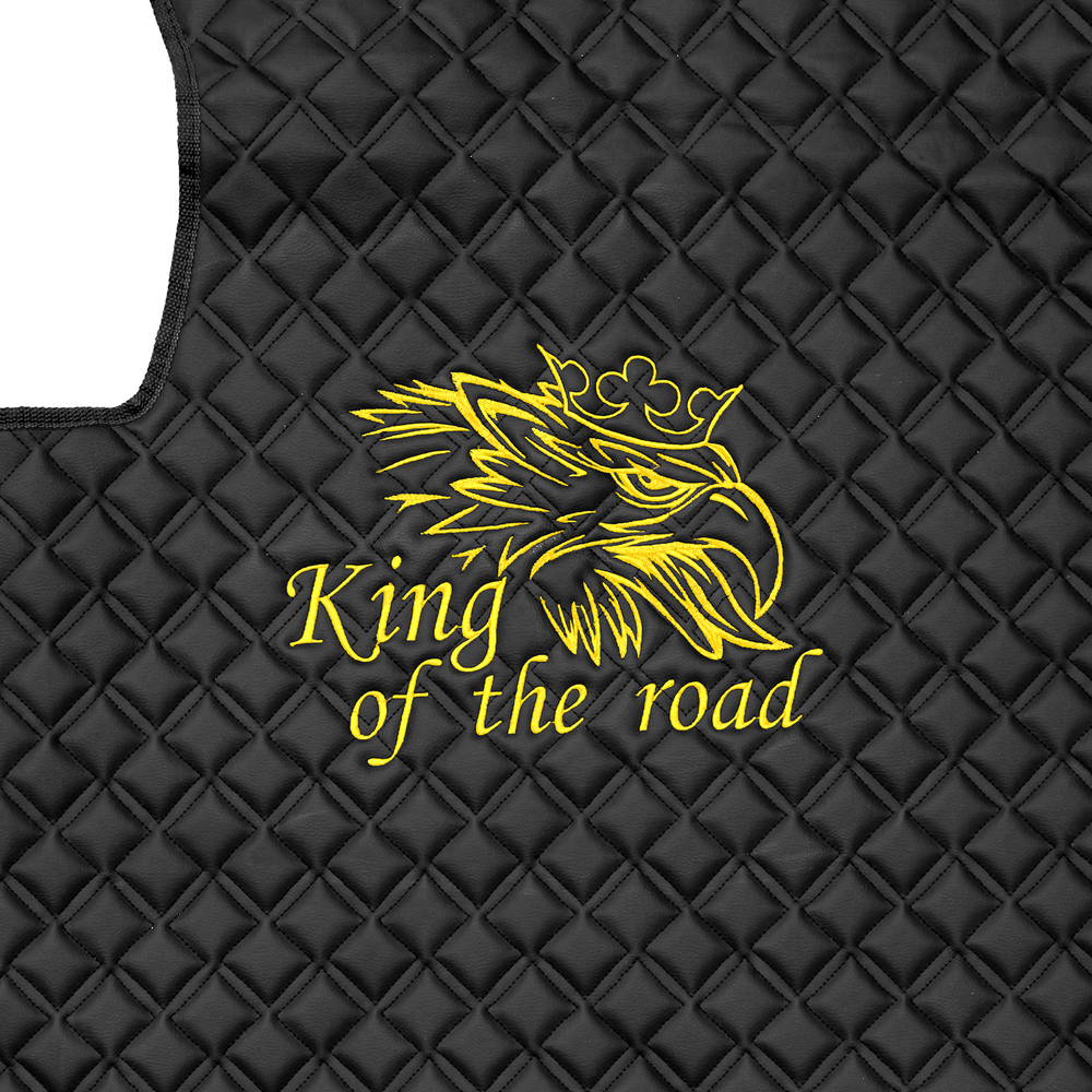 Ковры SCANIA 5 серии R (механика) (экокожа, черный, черный кант, желтая вышивка)