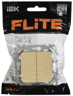 FLITE Выключатель 2-клавишный проходной 10А ВС62-1-0-ФлН навахо IEK