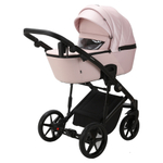 Детская универсальная коляска Adamex MOBI Deluxe SD-4 (3в1) Розовый, Розовая перламутровая экокожа