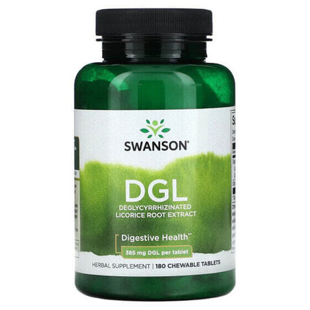 Для пищеварительной системы Swanson, DGL, 385 мг, 180 жевательных таблеток