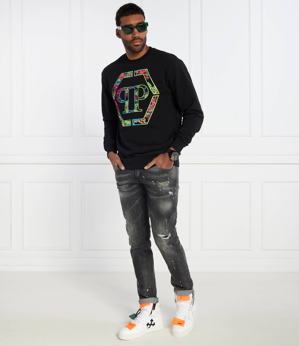 Худи Embroidered LS Philipp Plein - черный(MJO1135 PJO002N)