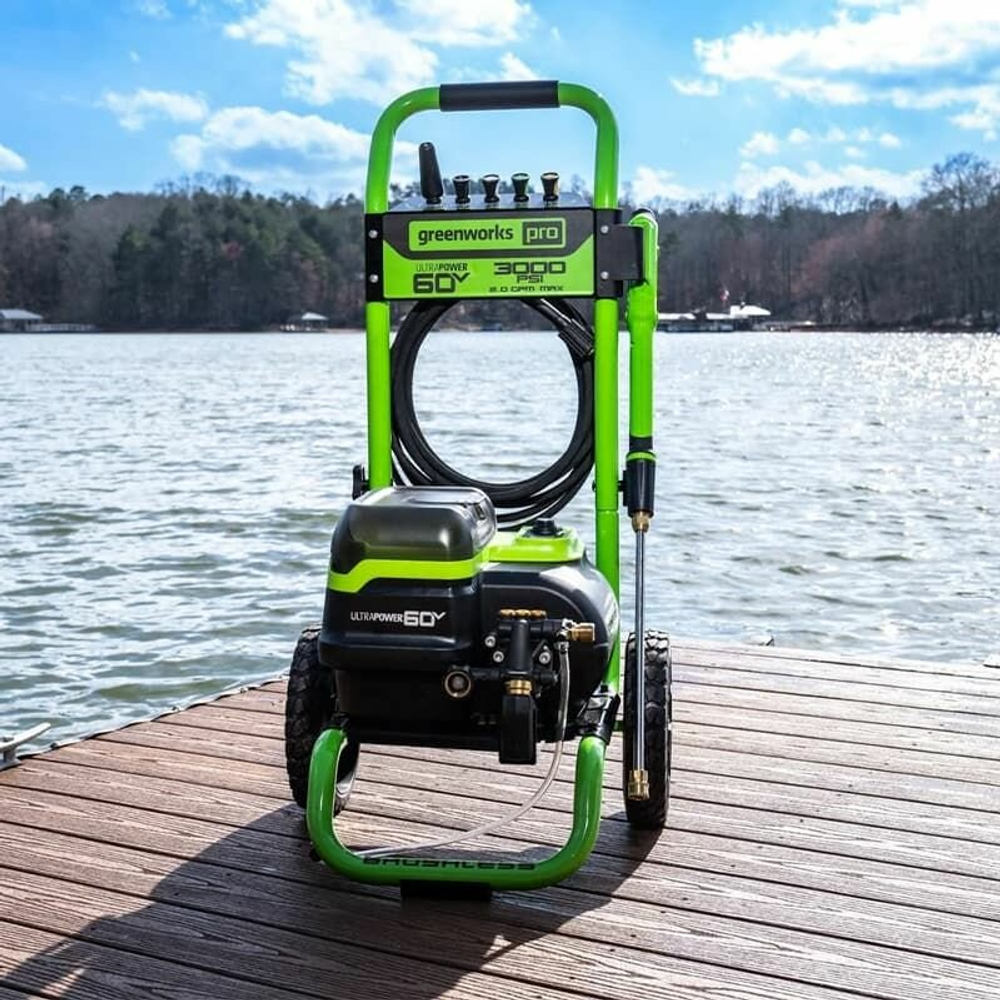 Мойка высокого давления аккум. Greenworks GDPW60DP (60V, 250бар, бесщет, с портом на 2 АКБ) 5106207