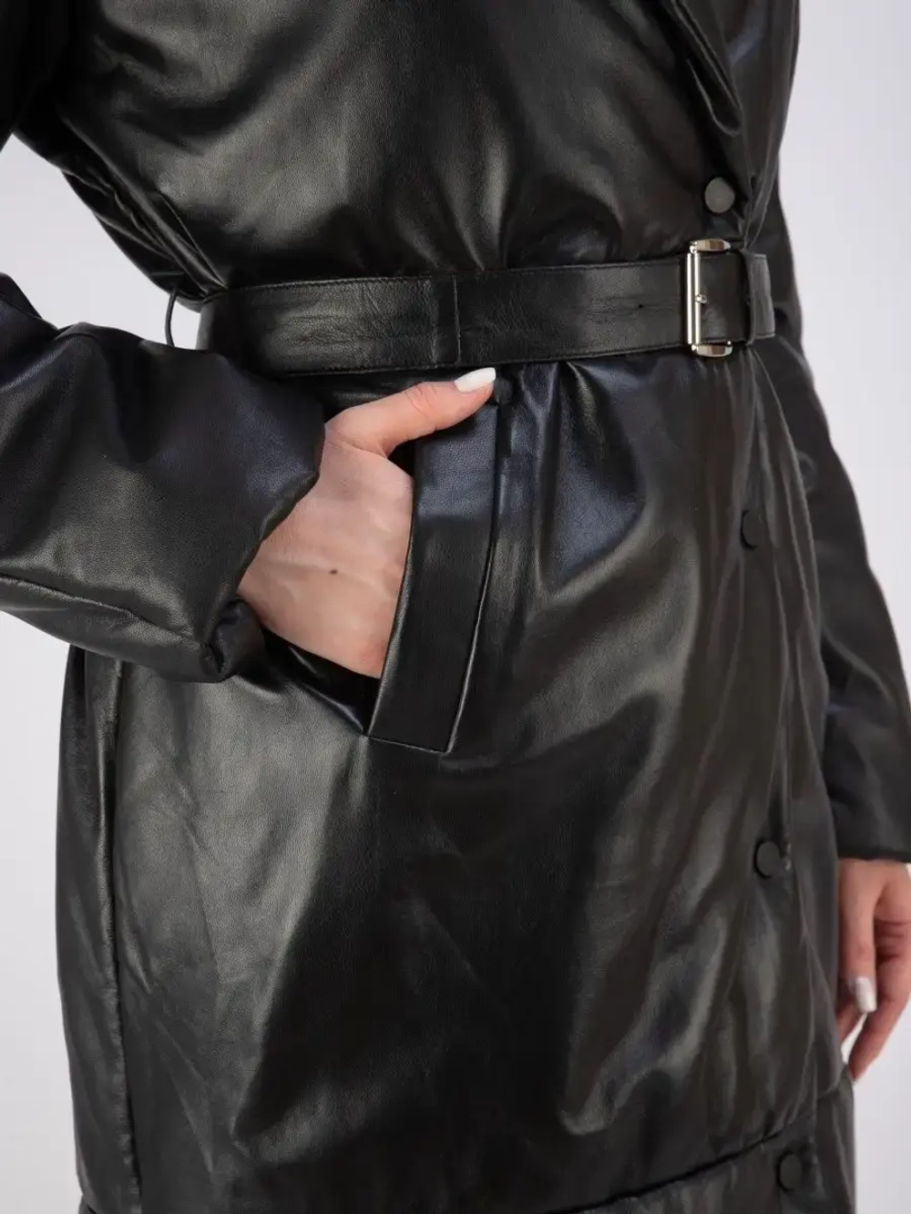 Пальто кожаное из натуральной кожи