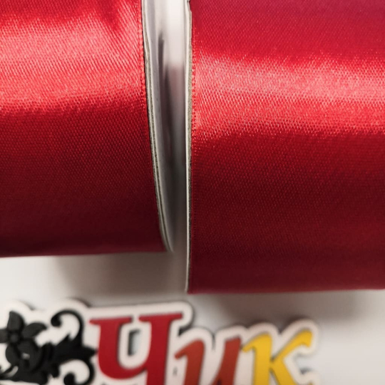 Лента атласная 5 см (Красная) - 27 метров