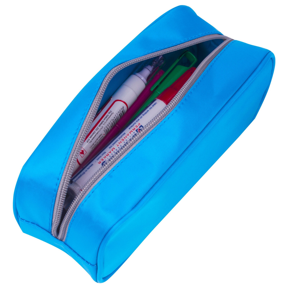 Пенал-косметичка BRAUBERG мягкий "KING SIZE BLUE" 20х8х9 см (2 штуки в упаковке)