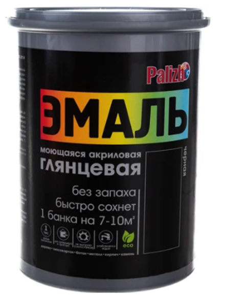 №608 Эмаль акриловая глянцевая Palizh (1.0кг) черная