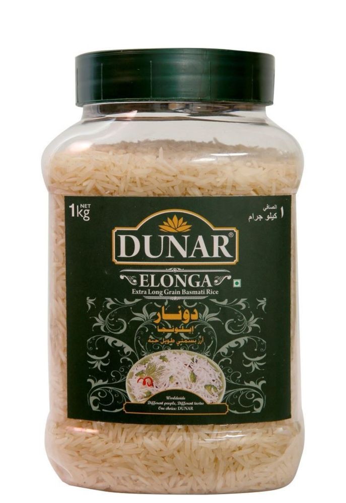 Рис Dunar Басмати Elonga непропаренный банка 1 кг 2 шт