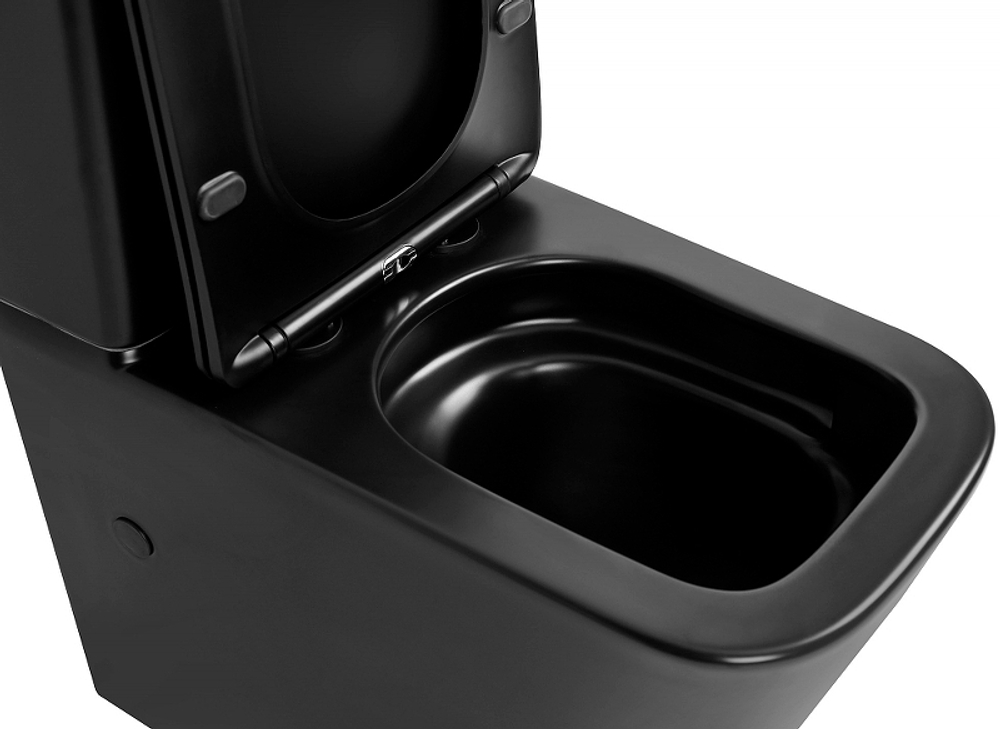 Унитаз компакт Abber Rechteck AC1210TMB Черный матовый с бачком и сиденьем Микролифт