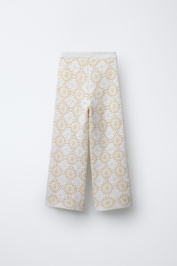 ZARA ВЯЗАНЫЕ БРЮКИ, ЭКРЮ