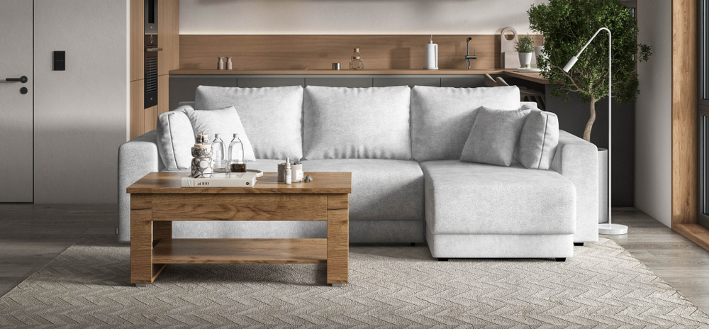 Угловой диван Босс Прайм ХЛ Шенилл Клауд серый