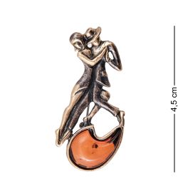 AM-3978 Брошь «Танго» (латунь, янтарь)