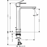 Смеситель для раковины Hansgrohe Rebris S 72580670 черный матовый