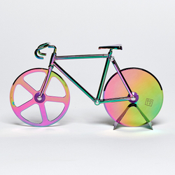 Нож для пиццы из нержавеющей стали the fixie, радужный