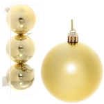 Новогодние шары 8 см (набор 3 шт) «Глянец», золотой