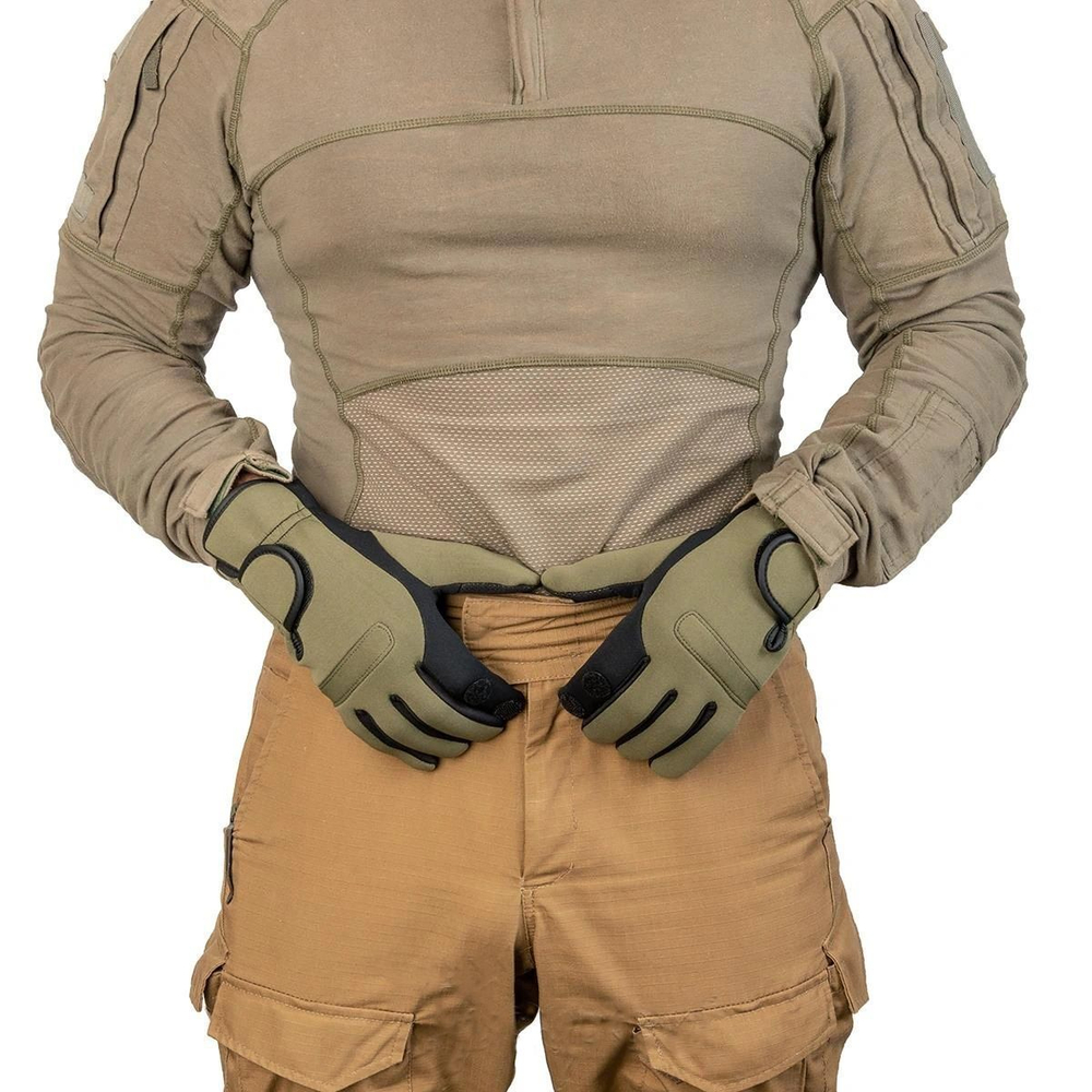 Перчатки для рыбалки Helios CATCHER неопрен., цв.хаки р.L (HS-HY-D14-L)