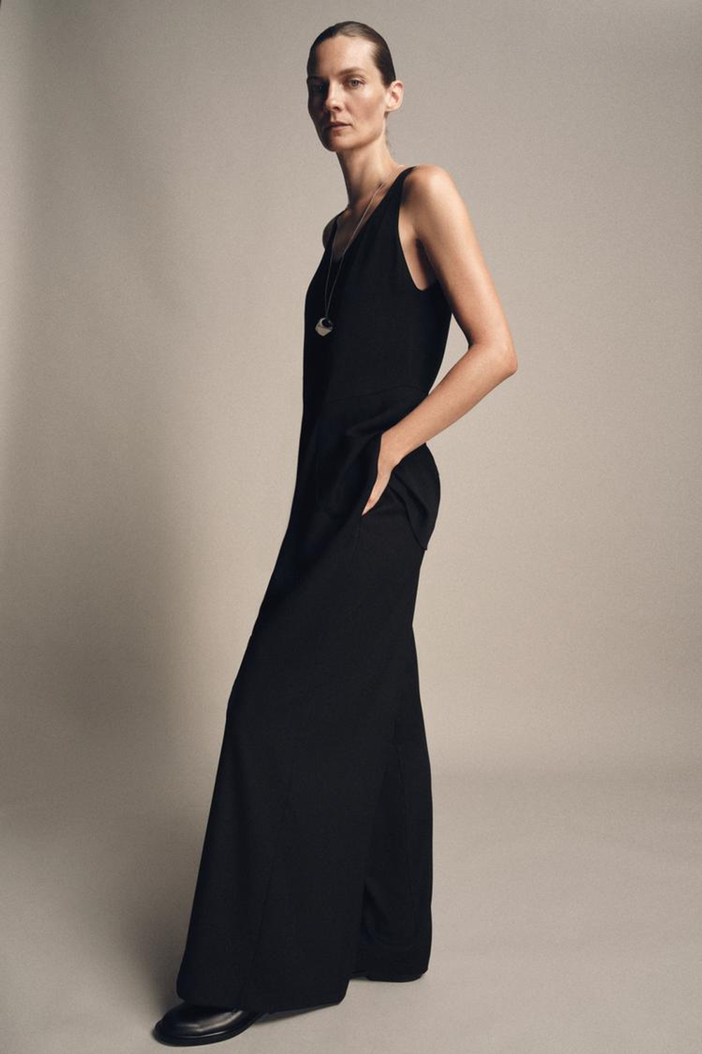 ZARA ТОП АСИММЕТРИЧНОГО КРОЯ — ZW COLLECTION, ЧЕРНЫЙ