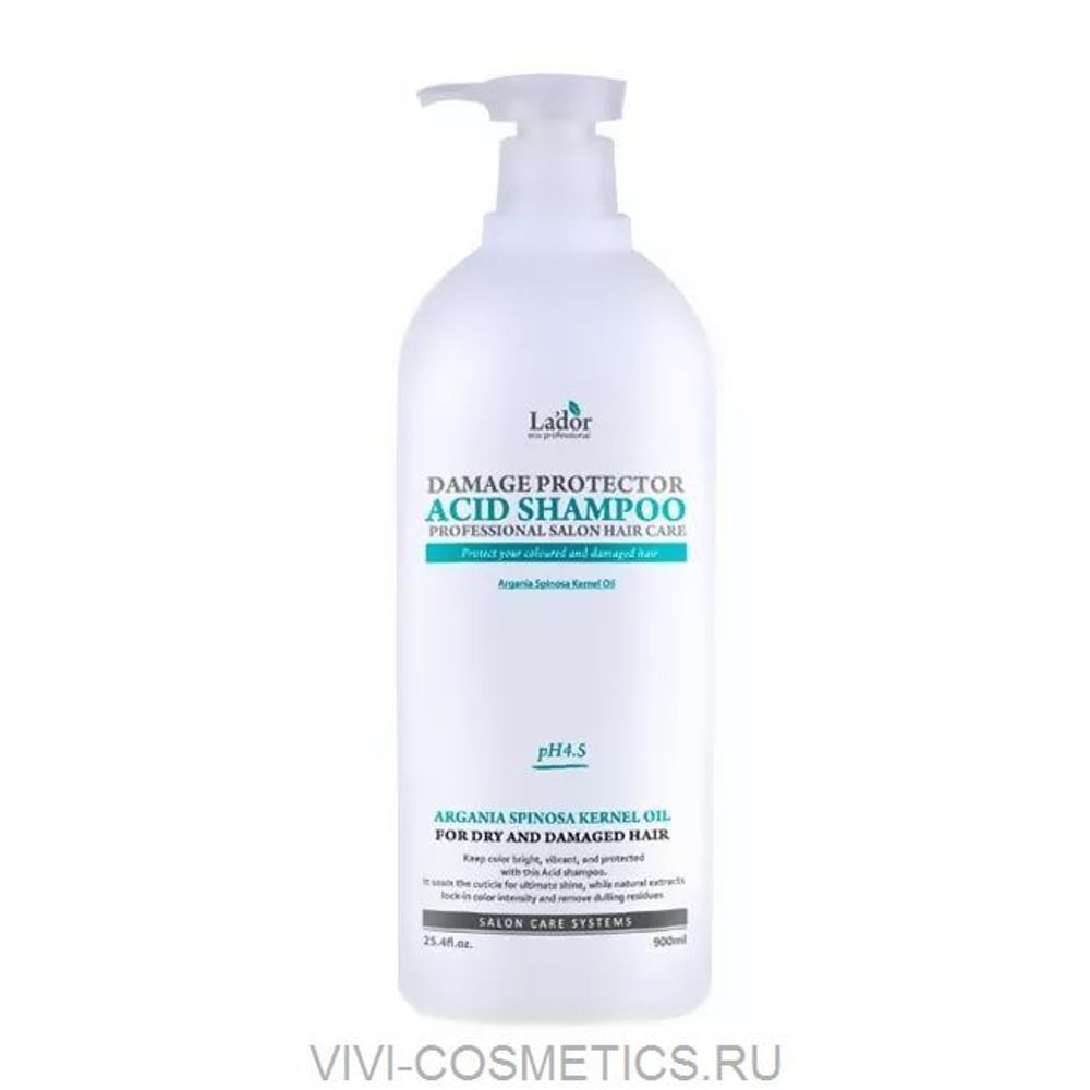 Шампунь для волос с коллагеном и аргановым маслом LADOR Damage Protector Acid Shampoo 900 мл