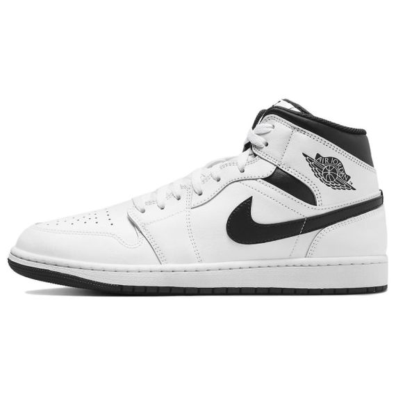 Jordan Air Jordan 1 Винтажные баскетбольные кроссовки MID Топ Белый черный Мужские