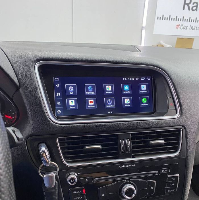 Магнитола для Audi Q5 2008-2016 (8R) (с джойстиком MMI) - RDL-9606MMI монитор 8.8" на Android 14, Быстрая, CarPlay, 4G SIM-слот