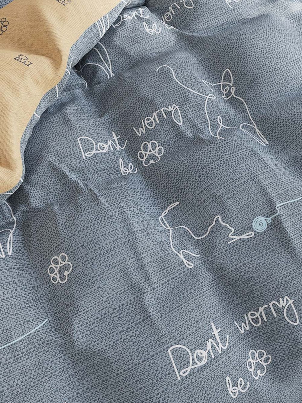 Постельное белье поплин Сказка "Феликс/Феликс (компаньон)" 1,5-сп Наволочка 50x70 см 1 шт Простынь на резинке 90x200 см Пододеяльник 145x215 см