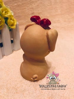 Силиконовая форма Поросенок с цветком