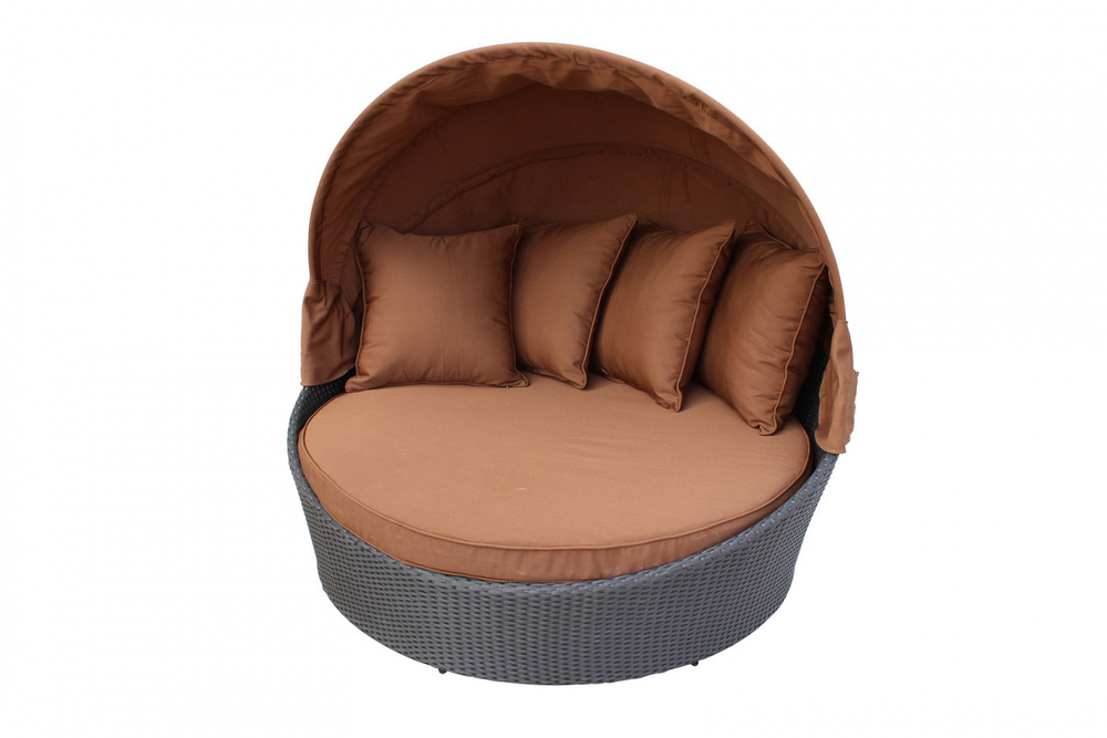 Шезлонг-диван круглый из искусственного ротанга