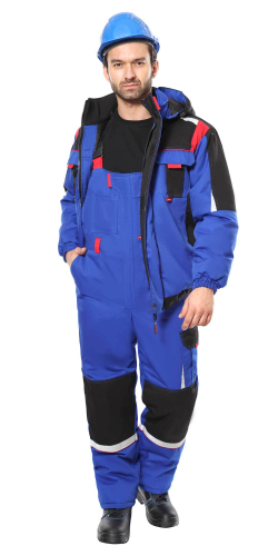 Костюм "Стан" зимний: куртка, п/к васильковый с черным и красным - ПОД ЗАКАЗ