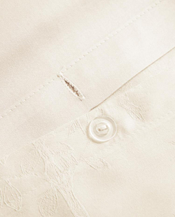 ZARA HOME ЖАККАРДОВЫЙ ПОДОДЕЯЛЬНИК (300 НИТЕЙ), ЖЕЛТОВАТО-БЕЛЫЙ